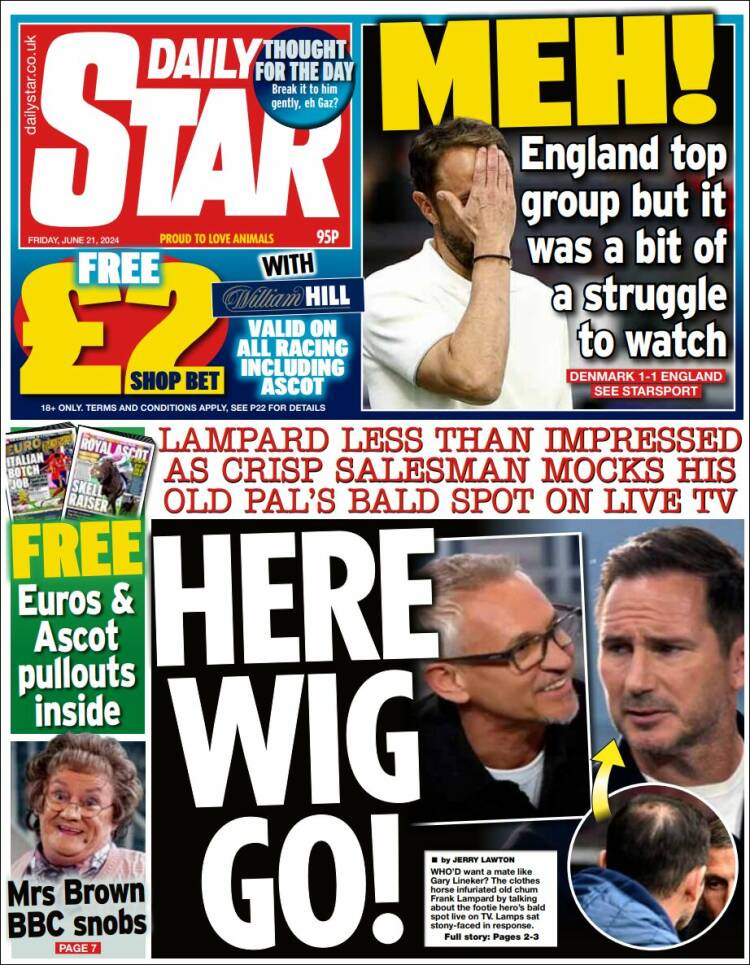 Portada de Daily Star (Reino Unido)