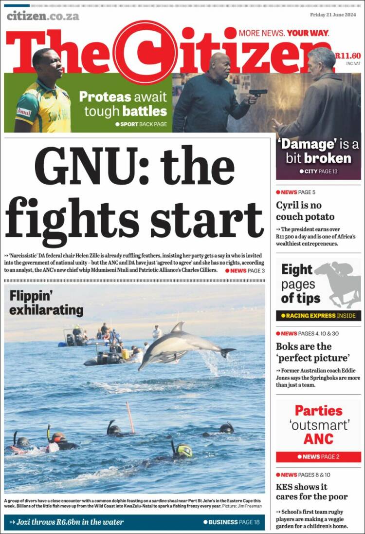 Portada de The Citizen (Sud&aacute;frica)