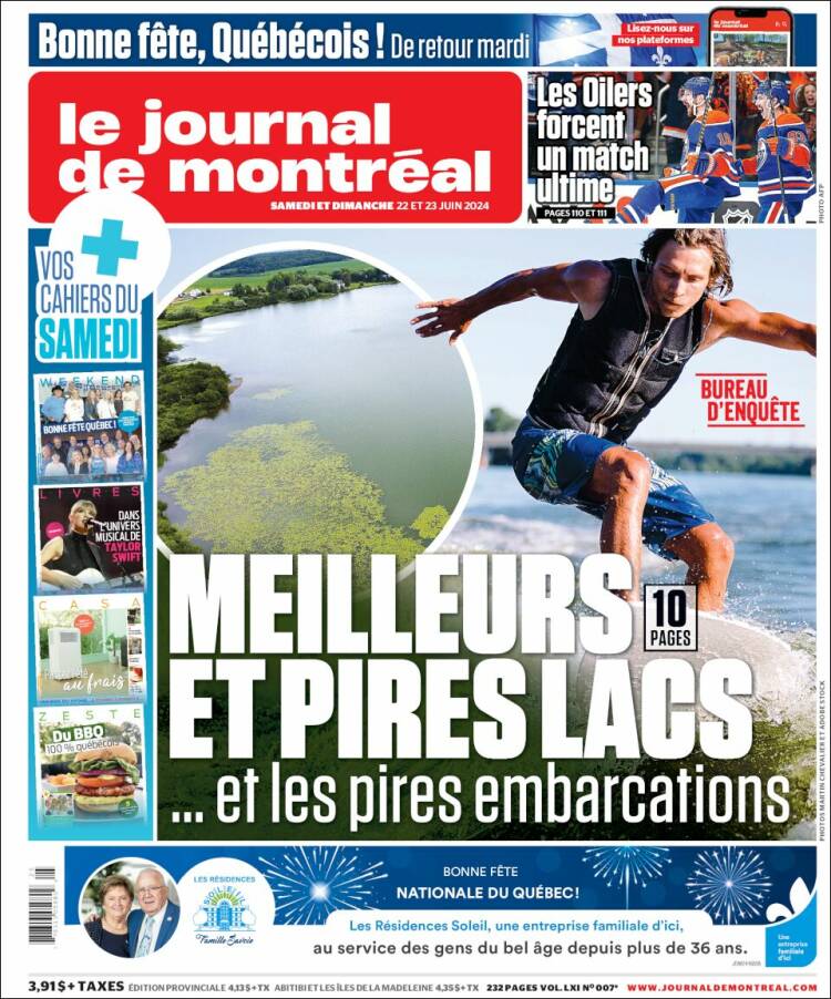 Portada de Le Journal de Montréal (Canadá)