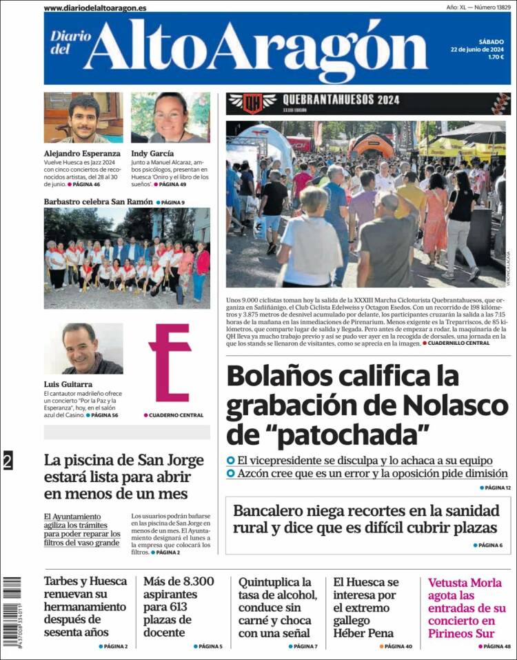 Portada de Diario del AltoAragón (España)