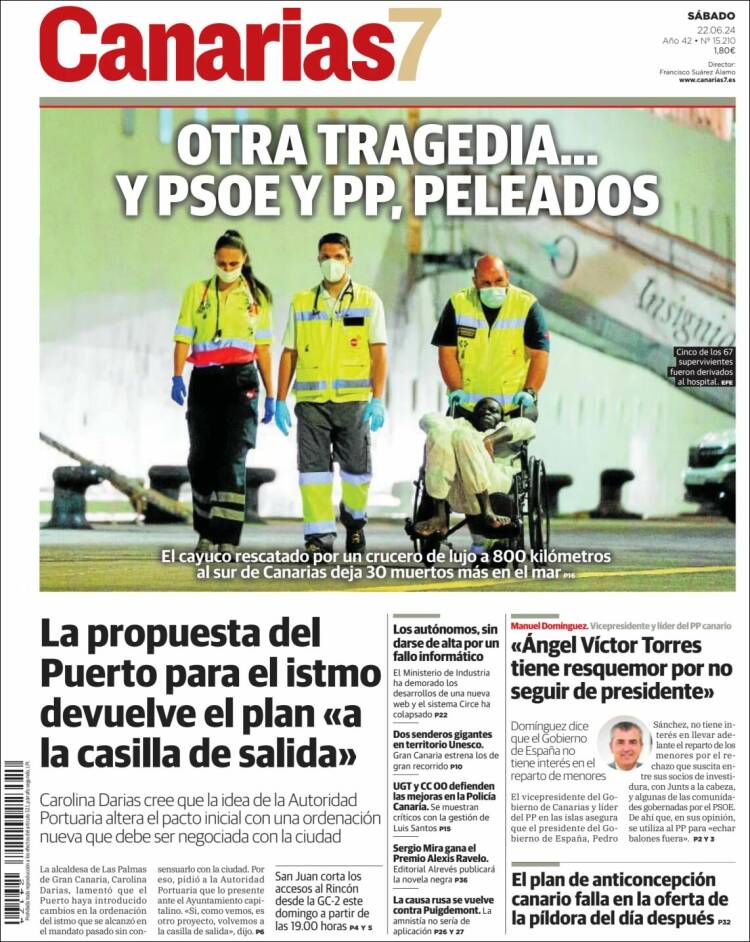 Portada de Canarias 7 (España)