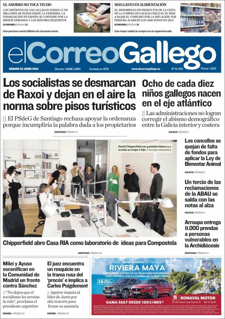 Portada de El Correo Gallego (España)