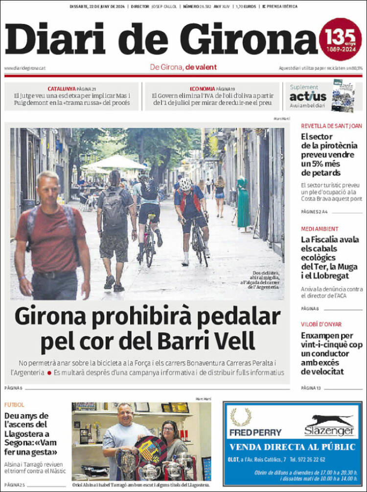 Portada de Diari de Girona (España)