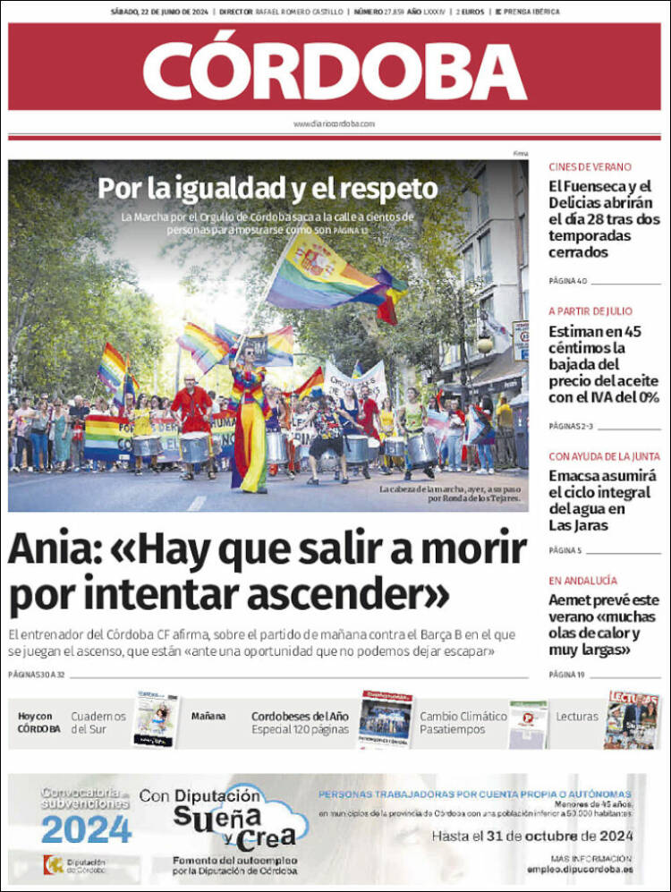 Portada de Diario de Córdoba (España)