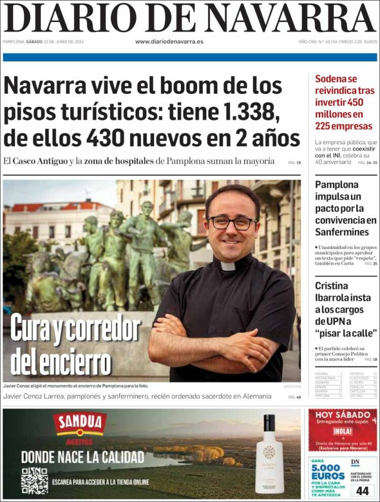 Portada de Diario de Navarra (España)