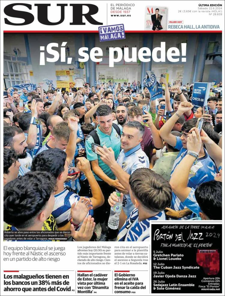 Portada de Diario el Sur (España)
