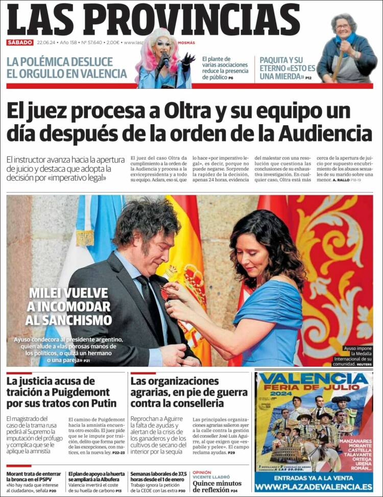 Portada de Las Provincias (España)