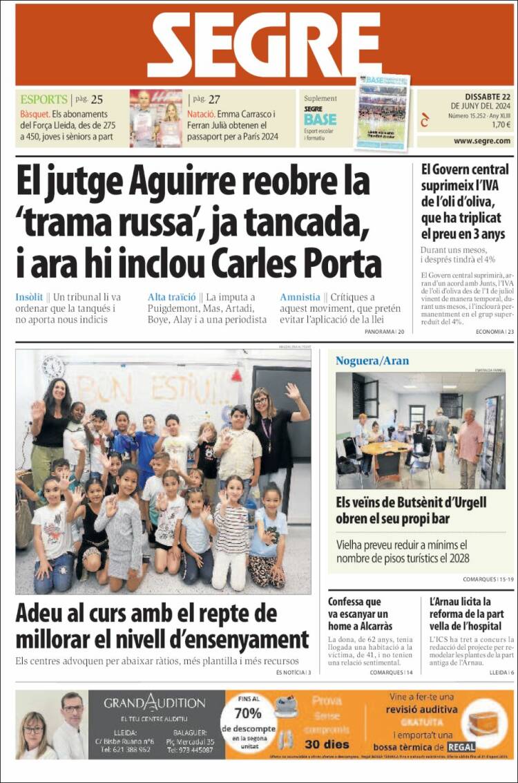 Portada de Segre (España)