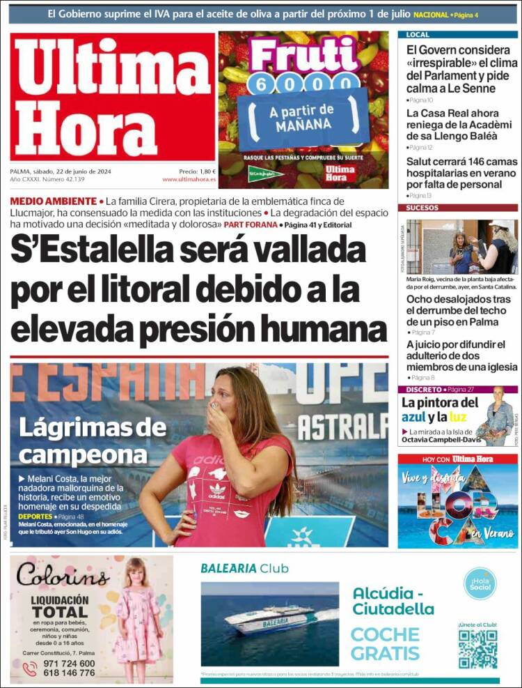 Portada de Última Hora (España)