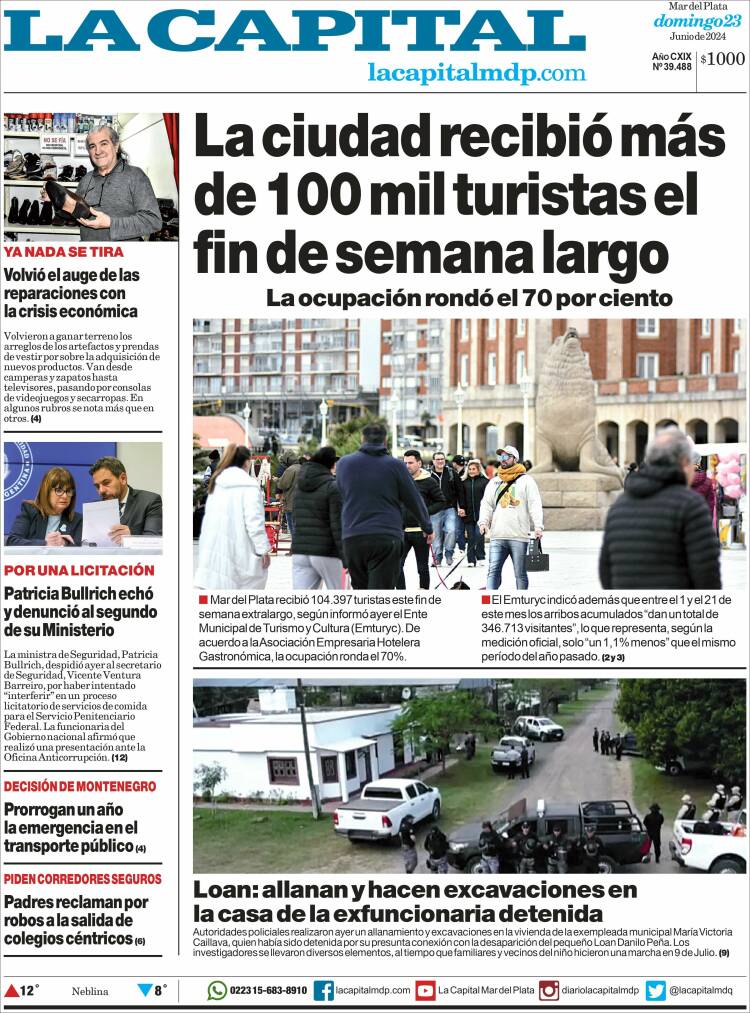 Portada de Diario La Capital - Mar del Plata (Argentina)
