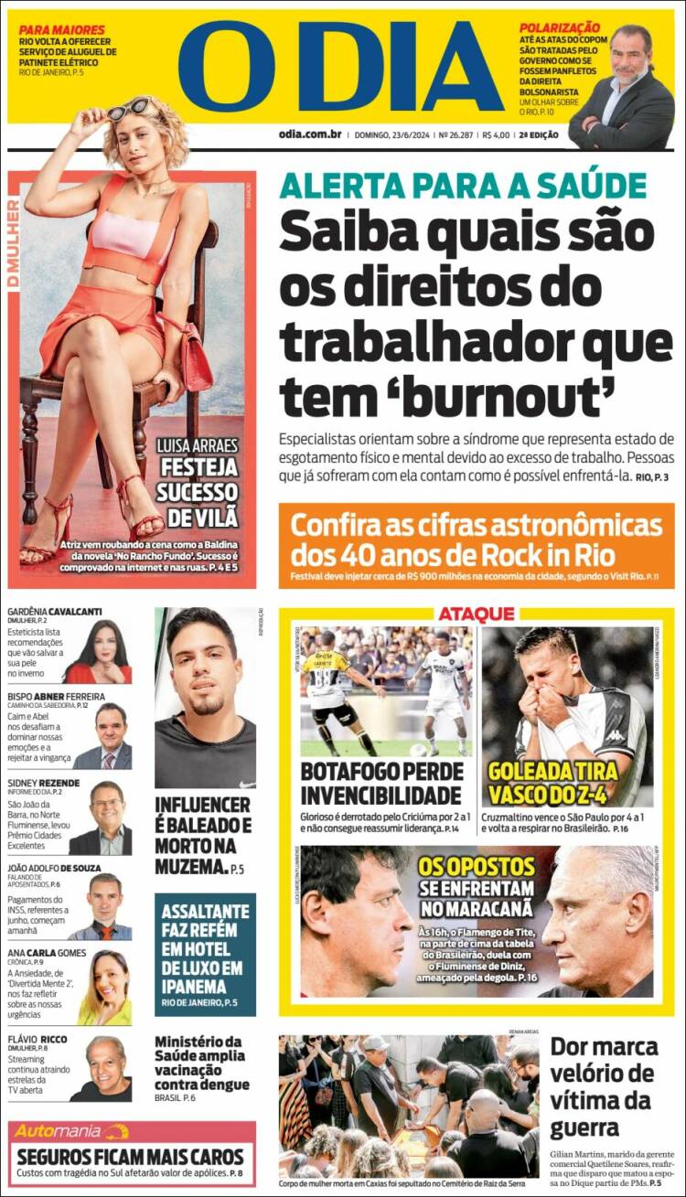 Portada de O Dia (Brasil)