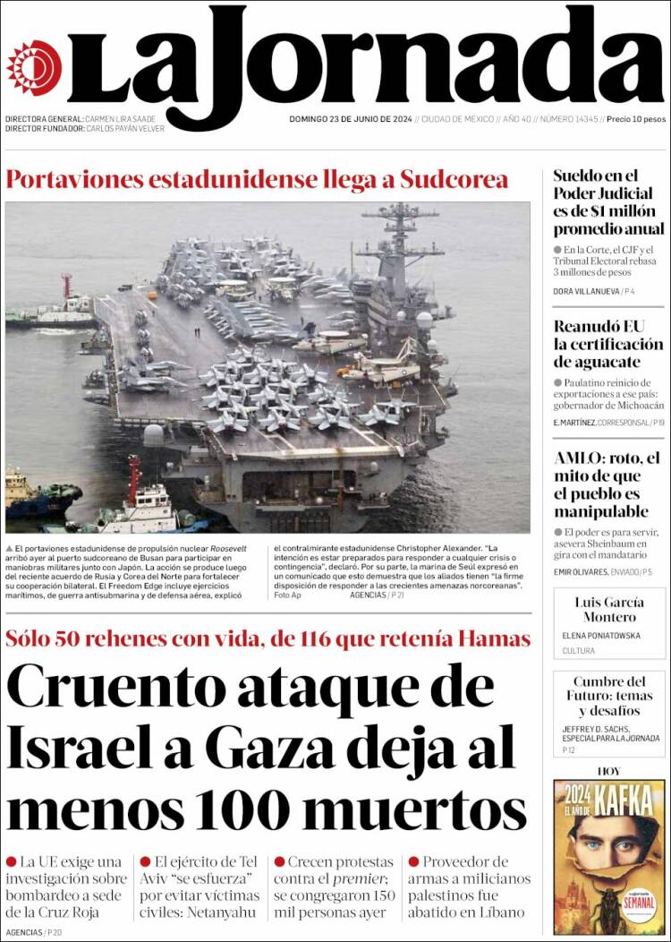 Portada de La Jornada (M&eacute;xico)