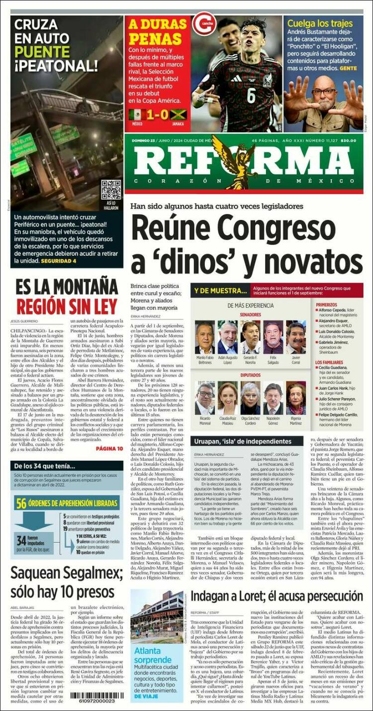 Portada de Reforma (M&eacute;xico)