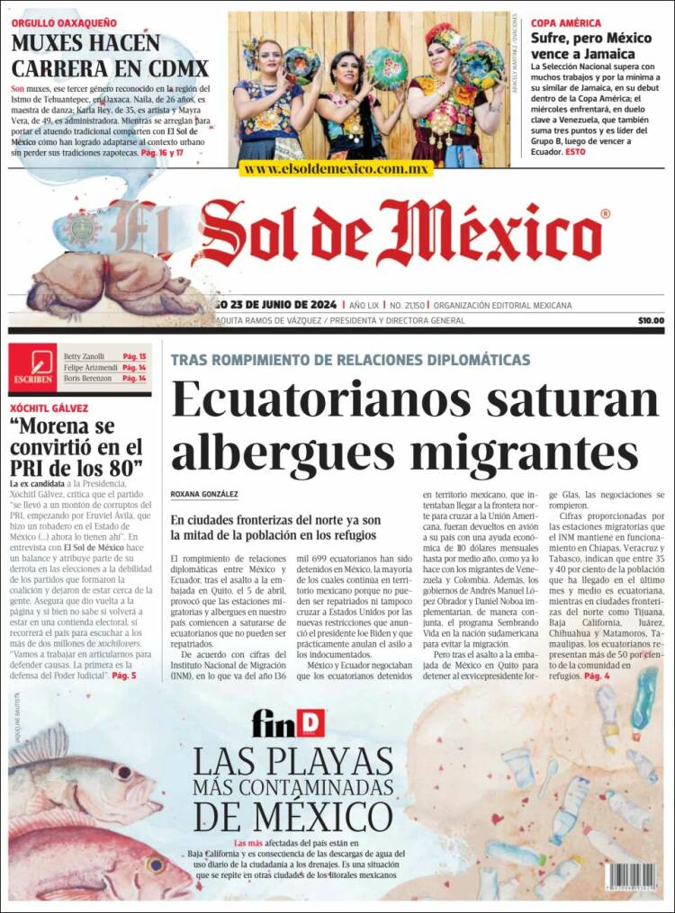 Portada de El Sol de México (M&eacute;xico)