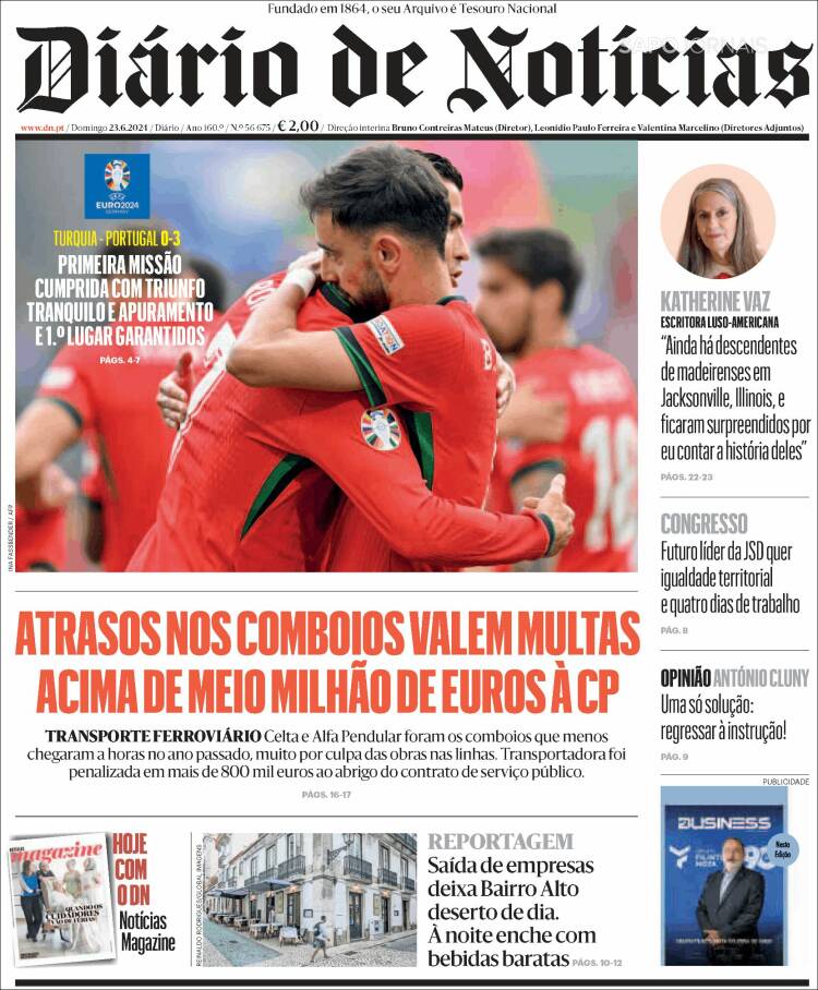 Portada de Diário de Noticias (Portugal)