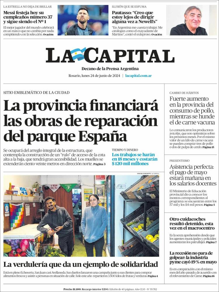 Portada de La Capital - Rosario (Argentina)