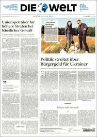 Portada de Die Welt (Alemania)