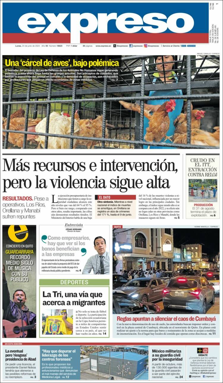 Portada de Expreso (Ecuador)