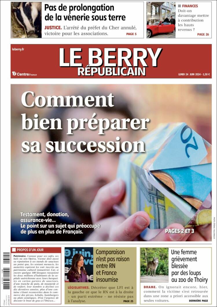 Portada de Berry Republicain (Francia)