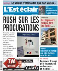 Portada de L'Est Eclair (Francia)