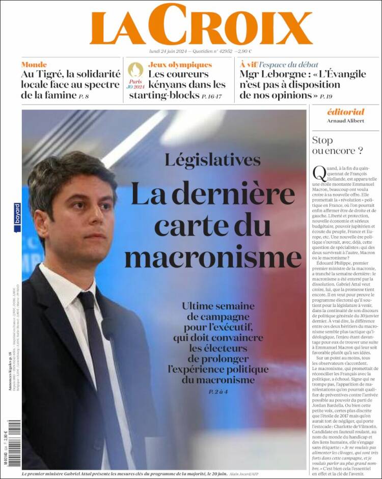 Portada de La Croix (Francia)