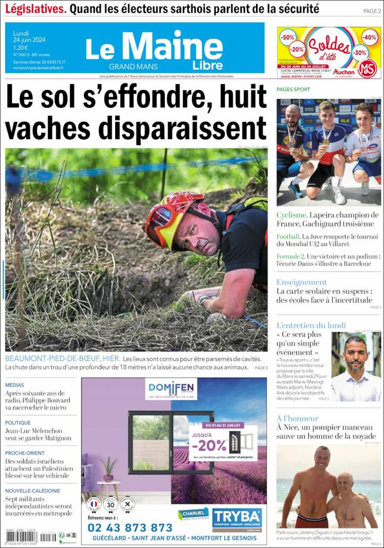 Portada de Le Maine Libre (Francia)