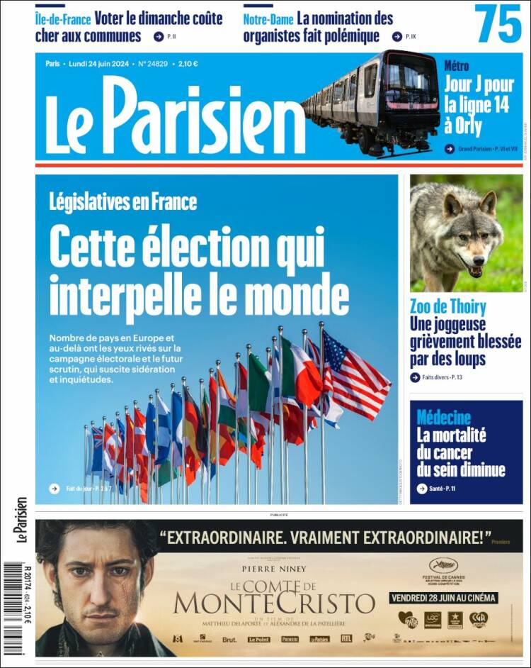 Portada de Le Parisien (Francia)