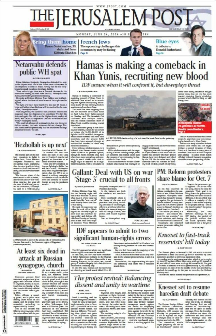 Portada de The Jerusalem Post (Israel)