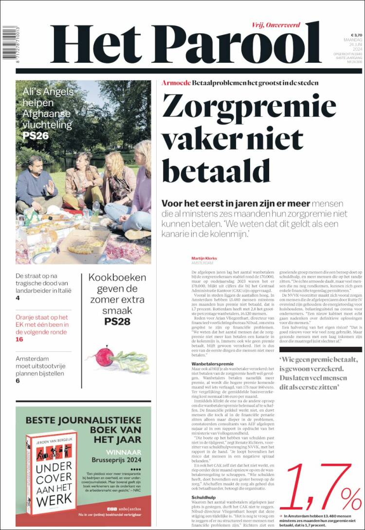 Portada de Het Parool (Pa&iacute;ses Bajos)