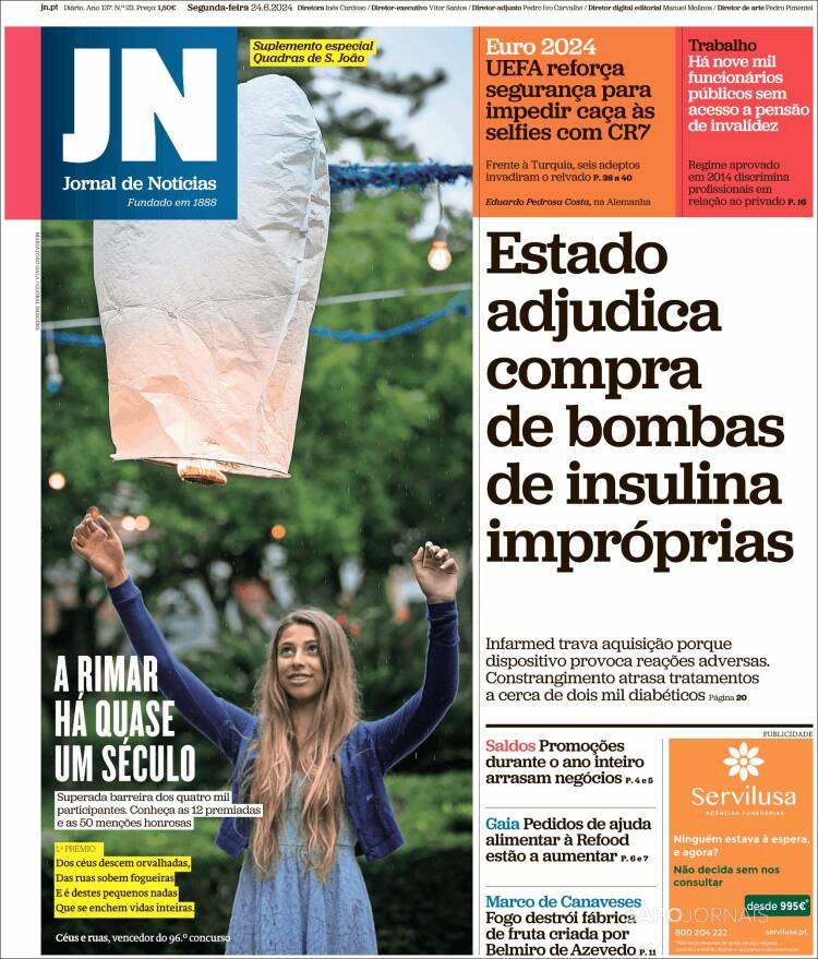Portada de Jornal de Notícias (Portugal)