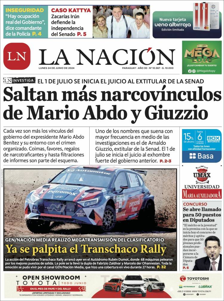 Portada de La Nación (Paraguay)