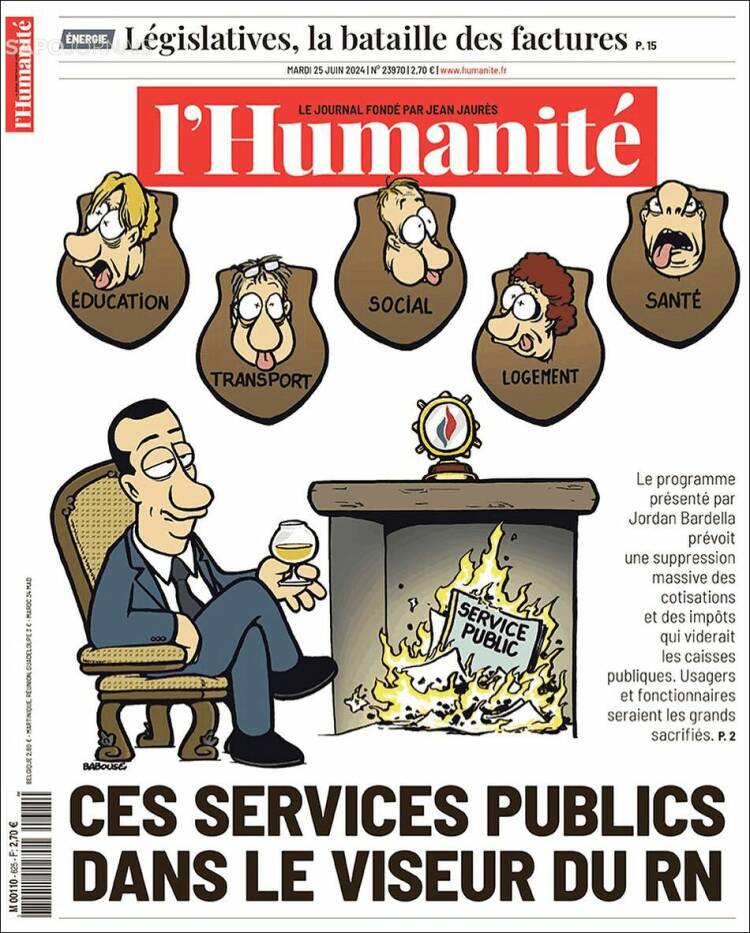 Portada de l'Humanite (Francia)