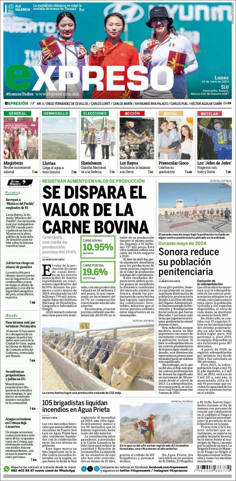 Portada de Expreso (M&eacute;xico)