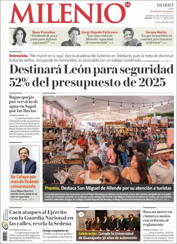 Portada de Milenio de León (M&eacute;xico)