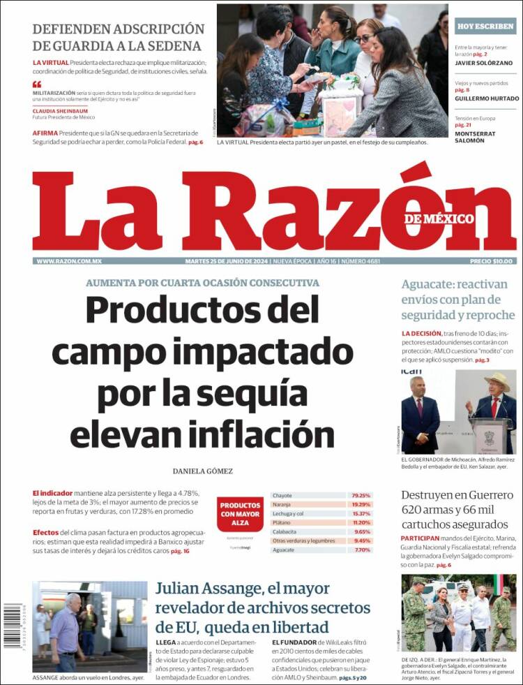 Portada de La Razón (M&eacute;xico)