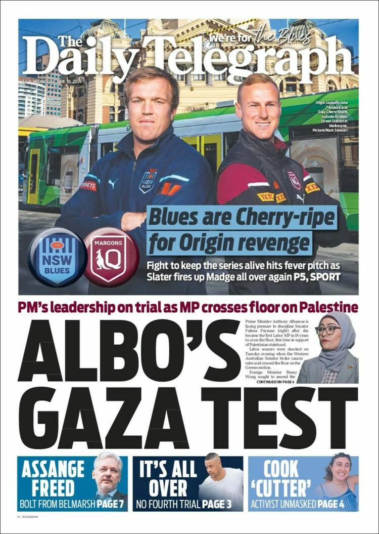 Portada de The Daily Telegraph (Australia)