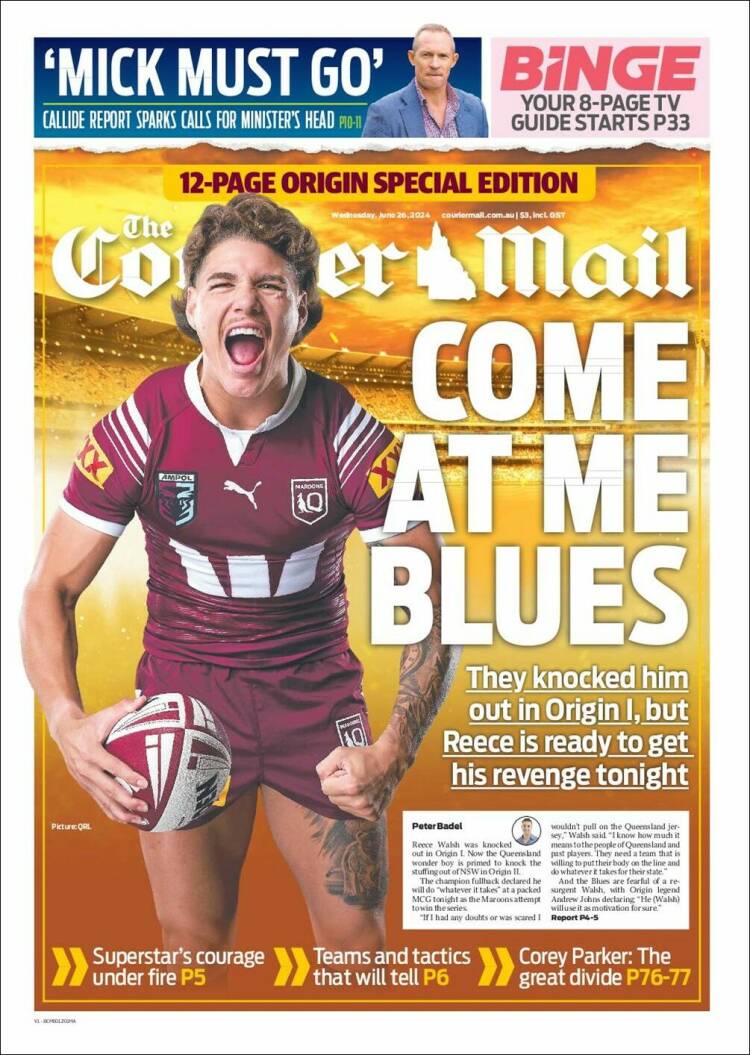 Portada de The Courier-Mail (Australia)