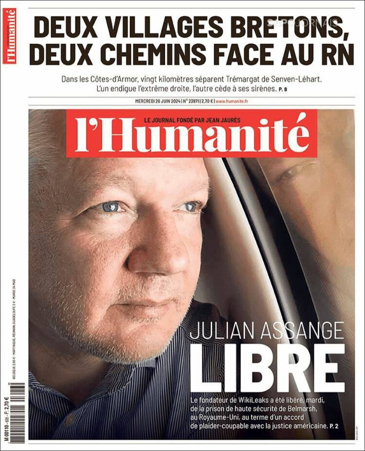 Portada de l'Humanite (Francia)