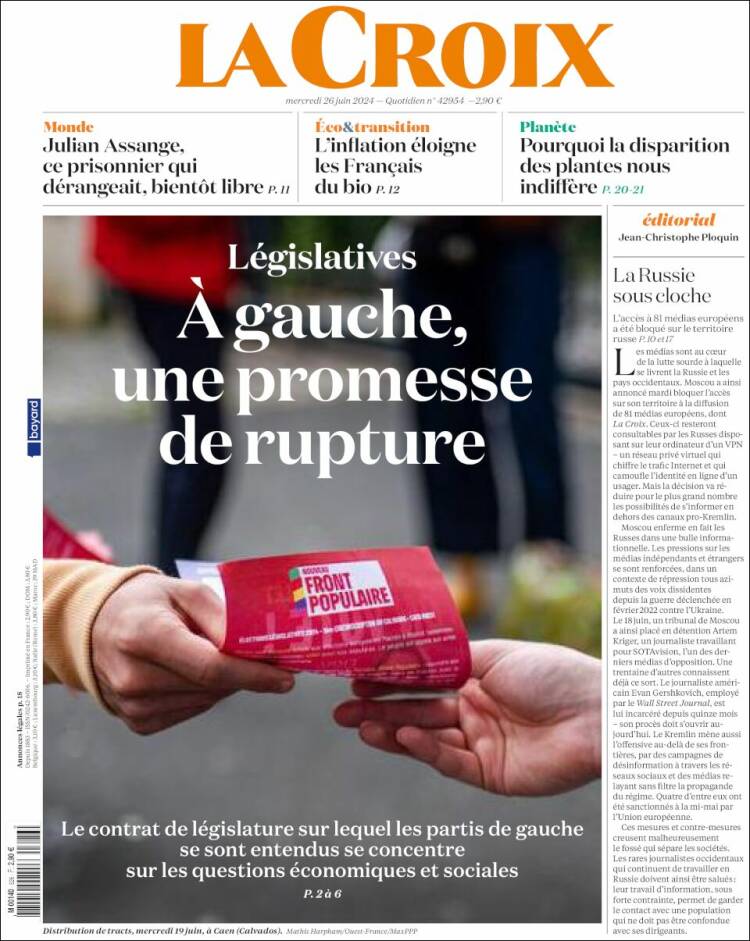 Portada de La Croix (Francia)