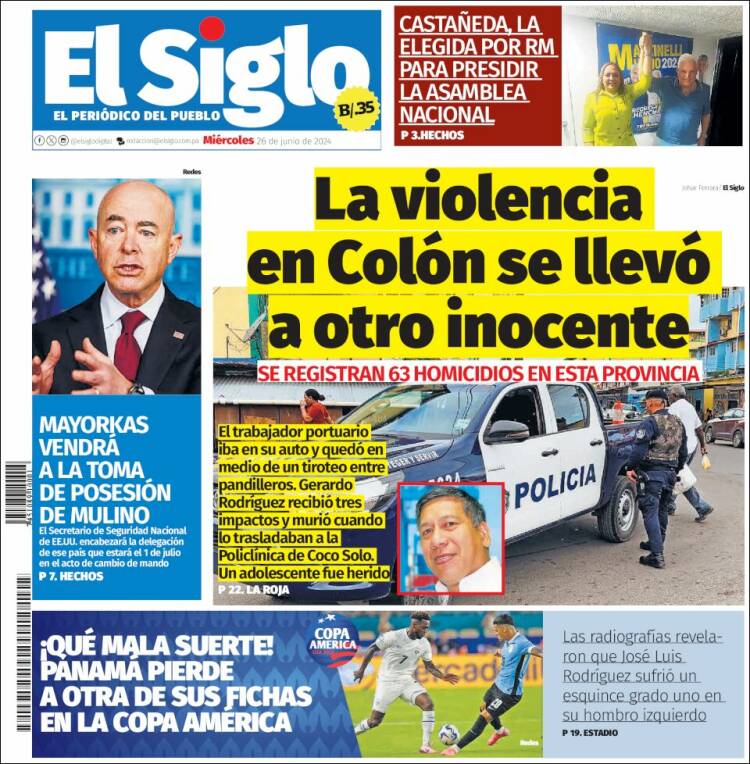 Portada de El Siglo (Panam&aacute;)
