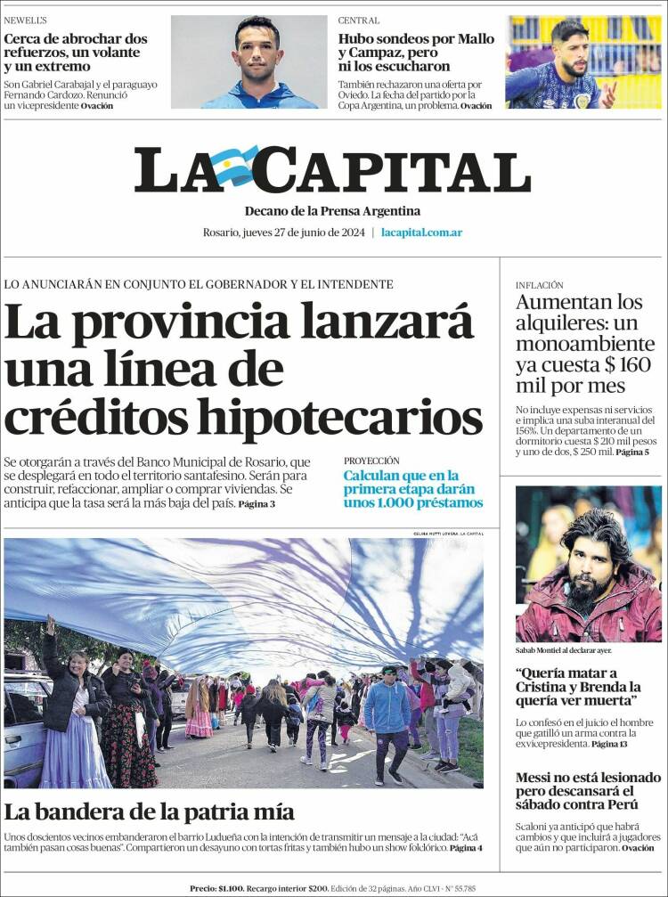 Portada de La Capital - Rosario (Argentina)