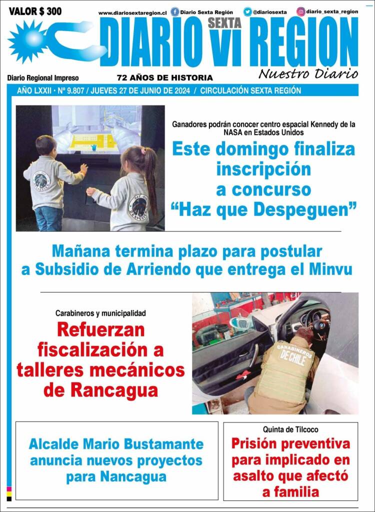 Portada de Diario VI Región (Chile)