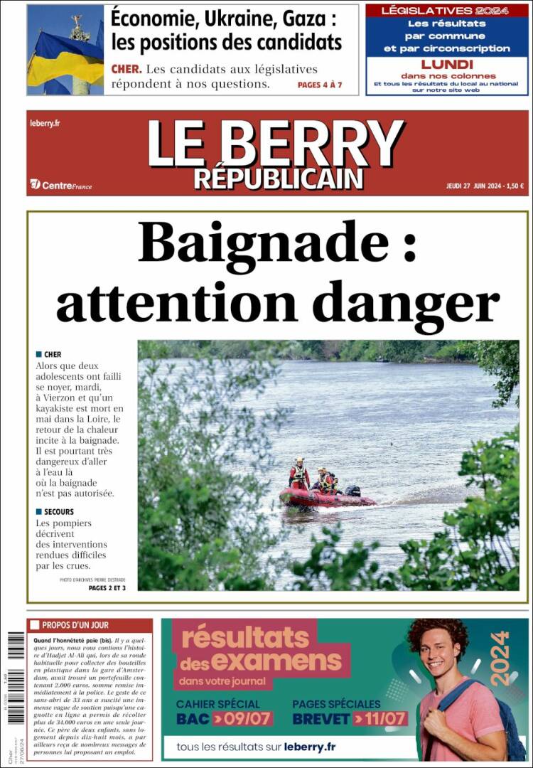 Portada de Berry Republicain (Francia)