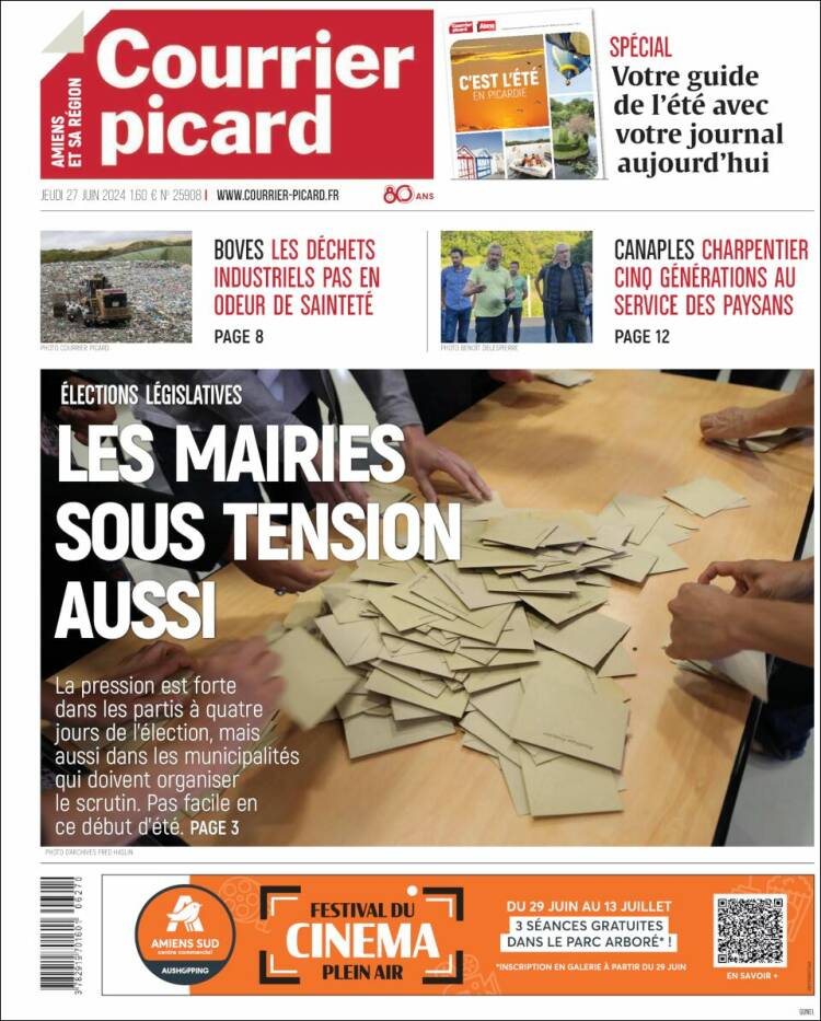 Portada de Courrier Picard (Francia)