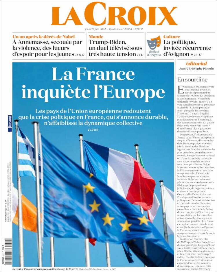 Portada de La Croix (Francia)