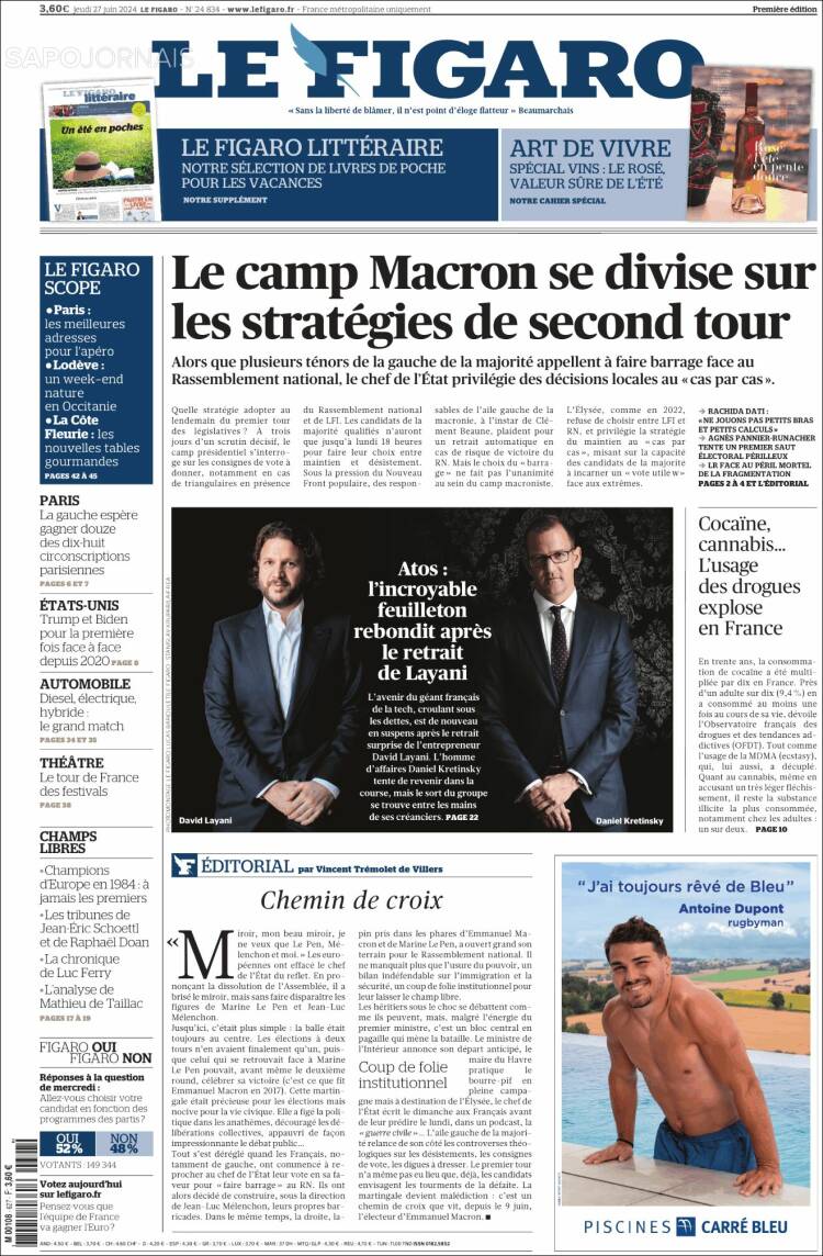 Portada de Le Figaro (Francia)