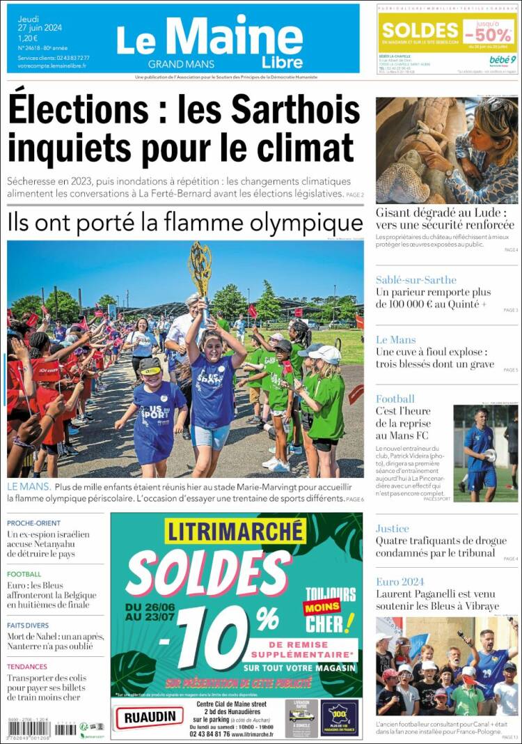 Portada de Le Maine Libre (Francia)