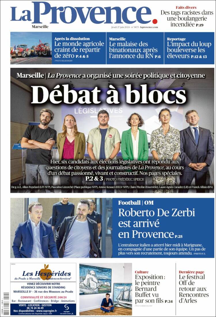 Portada de La Provence (Francia)