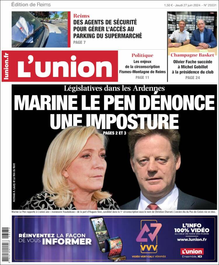 Portada de L'Union (Francia)