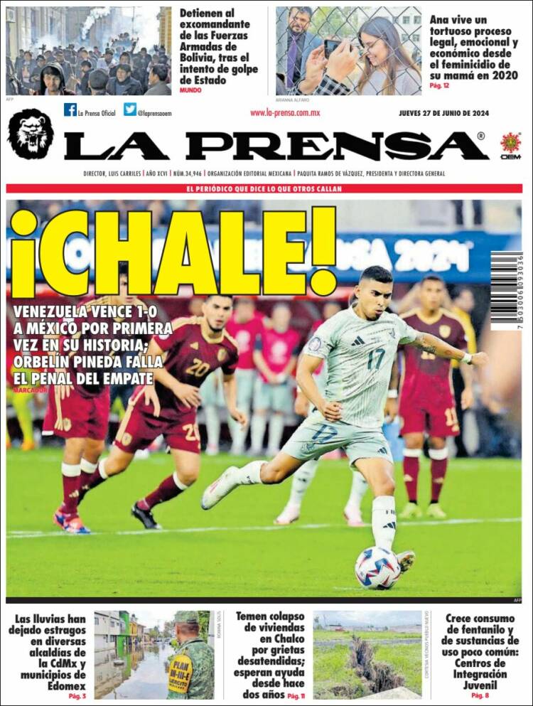 Portada de La Prensa (M&eacute;xico)